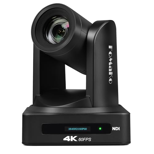 Image of FoMaKo 4K 60FPS NDI PTZ Camera, 20x Optical Zoom, AI Auto-Tracking Gen 3, 3G-SDI LAN USB PoE HDMI PTZ Camera 4K60 for Church Worship Live Services Live Studio(NDI 6 and NDI | HX3) 4KP60 K800N