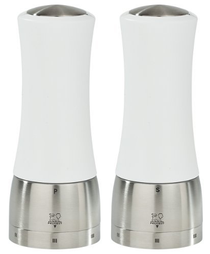 Preisvergleich Produktbild Peugeot Set Pfeffermühle + Salzmühle Madras weiss uselect 16 cm