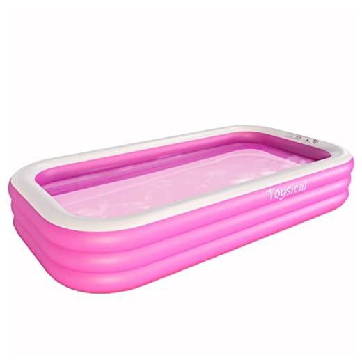 Toysical Inflatable Pool - 118 x 72 x 22” Above Ground Pool, Swimming Pools for Kids and Adults and The Entire Family - More Durable Than Other Blow Up Pools - Includes Patches (Pink)