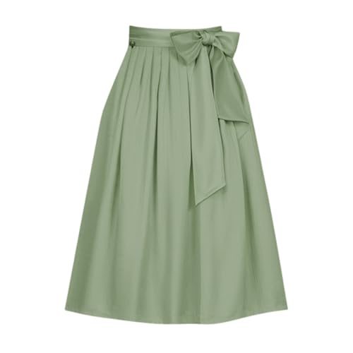 Falda de Oktoberfest con pajarita para mujer, ajustable, estilo de delantal, mitad envuelta, accesorio para disfraz de fiesta, Verde claro., L