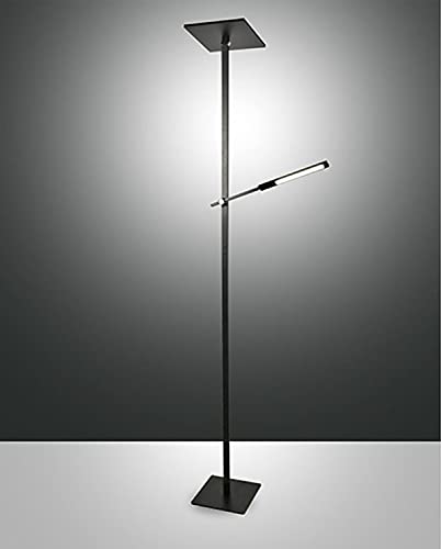 Fabas Luce Ideal: Lámpara de pie LED de cristal negro