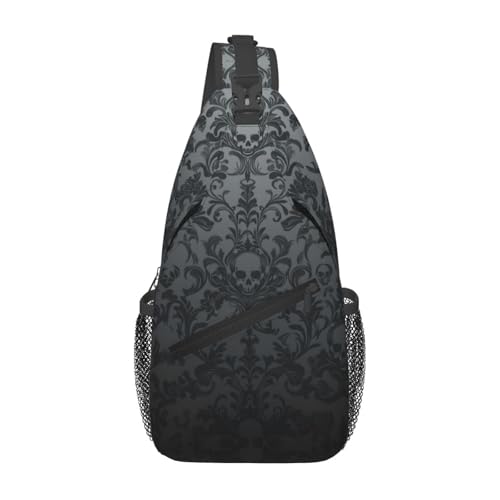 Image of Halloween Gothic Skull Crossbody Bag Sling Bag Backpack Chest Bags Shoulder Bag for Women Men