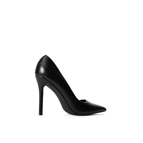 JustFab Women's Closed Toe Pointed Toe High Stiletto Heels Slip-on Pumps Backless Fashion Dress Shoes for Women3