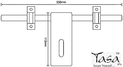 Image of TASA Stainless Steel Heavy Single Door Fitting Accessories Full Set /Kit (1 Aldrop, 1 Latch, 2 Handles, 1 Tower Bolt and 1 Door Stopper) (Wine Mirror)