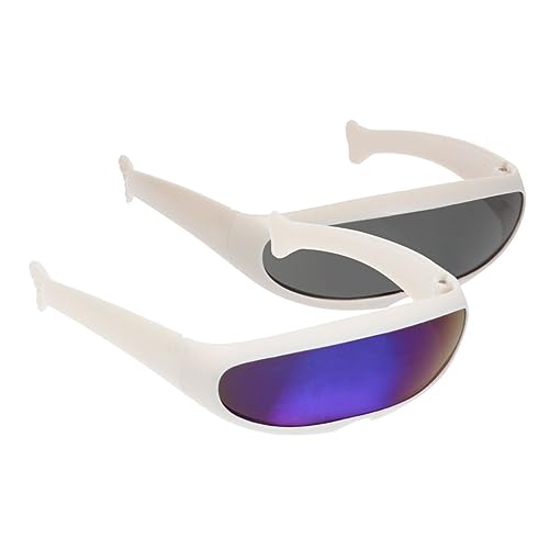 Sosoport 2pcs Cat Eye Sunglasses Pet Ski Glasses Set Windproof Goggles Plastic Glasses for Cats Fashionable