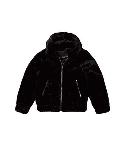 [BLANKNYC] girls Faux Fur Hooded Bomber Jacket, Comfortable & Stylish Coat