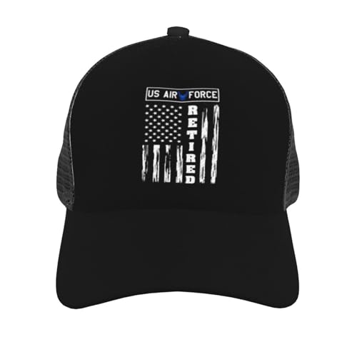 US AIR Force Retired American Flag Unisex Mesh Baseball Caps - Classic Adjustable Hat3