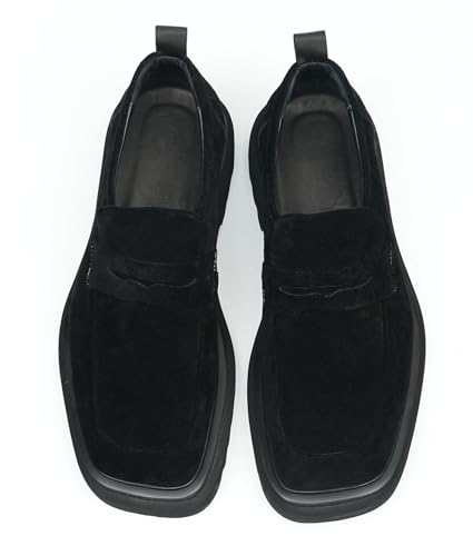Santimon Men's Suede Penny Loafers- Slip-On Dress Casual Shoes with Lug Sole, Comfortable Fashion Mocassins for Business, Wedding, Travel & Daily Wear4