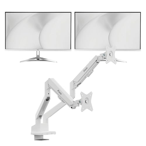 Image of Pixio Two PX279 Wave White 27 inch 240Hz Refresh Rate FHD 1080p Resolution Fast IPS Panel 1ms GTG Resonse Time Gaming Monitor and PS1D Wave White Dual Monitor Arm