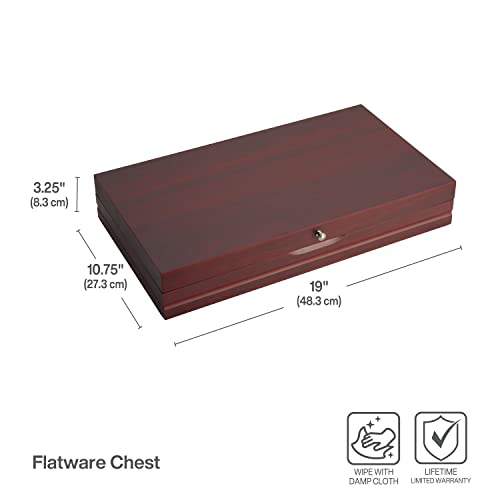 Wallace Dark Walnut Flatware Chest, 19 inches wide - Thumbnail 2
