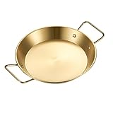 NVOQILIN Bandeja de acero inoxidable con doble asa para servir ensalada de pastas de mariscos y platos de cocina más resistentes al óxido para exteriores en casa