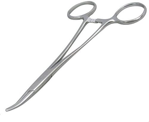 5 1/2 Curved Locking Paracord & Leather Pliers Forceps Hemostats w/Serrated Jaws (Stainless Steel)…