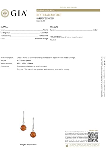 Amber Earrings - GIA Certified 925 Baltic Honey Amber Earrings, French Leverback Round Dangling Earrings - Sterling Silver Jewelry Collection4