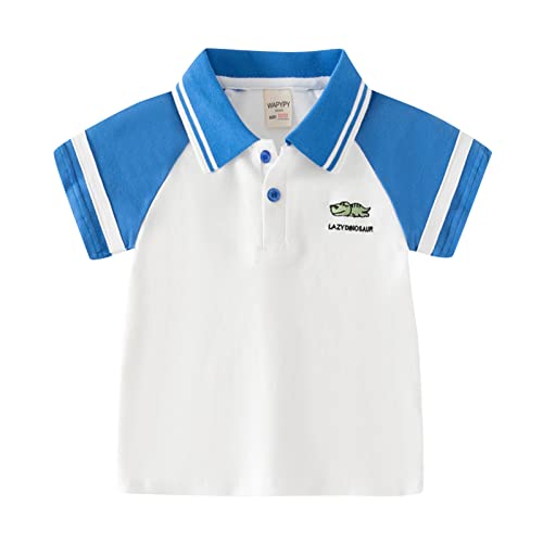 Betadog Boys Short Sleeve Shirt with 3 Button, Shirt for Boys & Girls, Polo Shirt Without Collar Boys Shirts