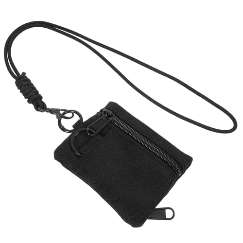 HEMOTON Monedero Colgante Resistente al Desgaste en Tela Oxford Negra, Bolso Tipo riñonera con fácil Acceso, pensado para Actividades de Viaje y Senderismo