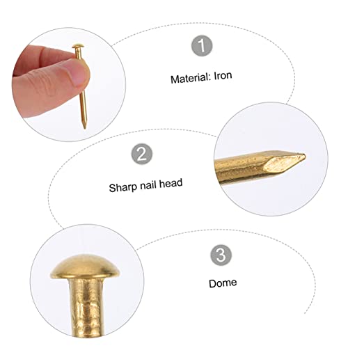 2030Pcs Clavos de Cabeza Redonda de Cobre para Fabricación de Muebles y Carpintería miniatura 3