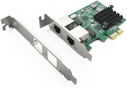 100M/1000M/2.5G NIC Network Card, Dual RJ-45 Port, with Realtek RTL8125BG Controller, Support Windows/Windows Server/Linux/Ubuntu/Centos/Vmware