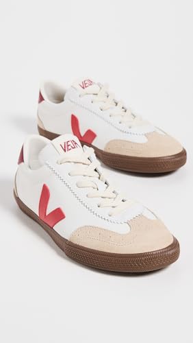 Veja Women's Volley O.T. Leather Sneakers, White Pekin Bark, 10 Medium US4