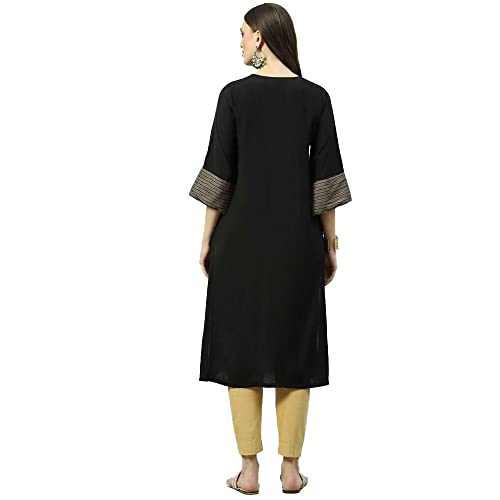 Image of BIBA Women Polyester Regular Fit Liva Straight Printed Kurta