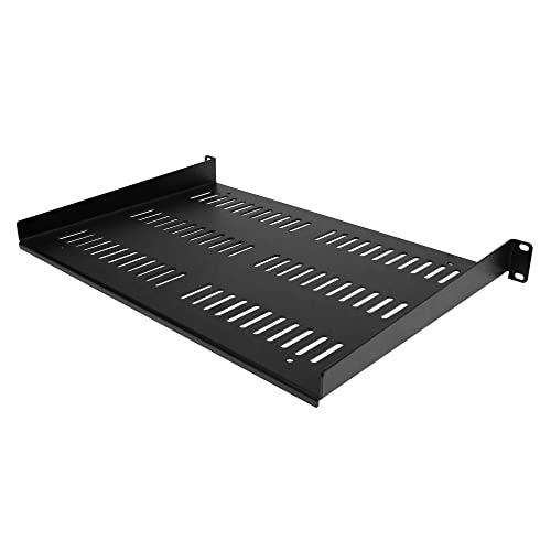 StarTech.com 1U Server Rack Shelf - Universal Vented Rack Mount Cantilever Tray for 19" Network Equipment Rack & Cabinet - Durable Design - Weight Capacity 55lb/25kg - 12" Deep (SHELF-1U-12-FIXED-V) by StarTech - Image 2