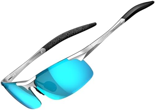 ATTCL Sonnenbrille Herren Polarisiert Sports UV400 Leicht Wrap-Around AL-MG | HD TAC Linse, Blendschutz, Rutschfest, Verspiegelt, Verstellbare Nasenpolster, Autofahren, Angeln, Gol