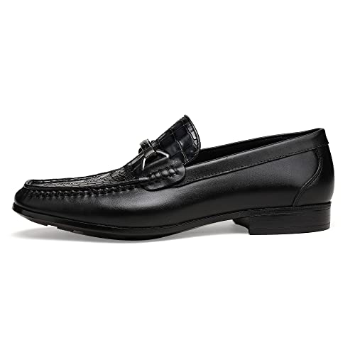 Men's Loafers, Slip-On Leather Penny Loafer Crocodile Printed Dress Shoes for Men3