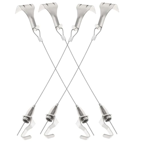Sosoport 4 Sets Heavy Duty Adjustable Picture Hanging Cord with Steel Wire and Hooks Wire Rope for Small Art Photo Frame Mirror Wall Decorations in Office Home School