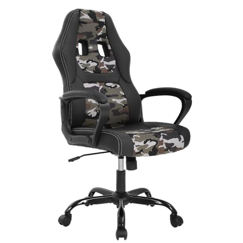 Gaming Chair PU Leather Chairs Ergonomic Office Chair Executive Computer Chairs High Back Computer Task with Lumbar Support Adjustable Height Camo