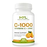MUSCLE FOOD LABS | Vitamin C + ZINC | C - 1000 | VIT C 1000mg | Zinc 25mg | Citrus Bioflavonoids 25mg | Non-GMO & Gluten Free | 120 Capsules
