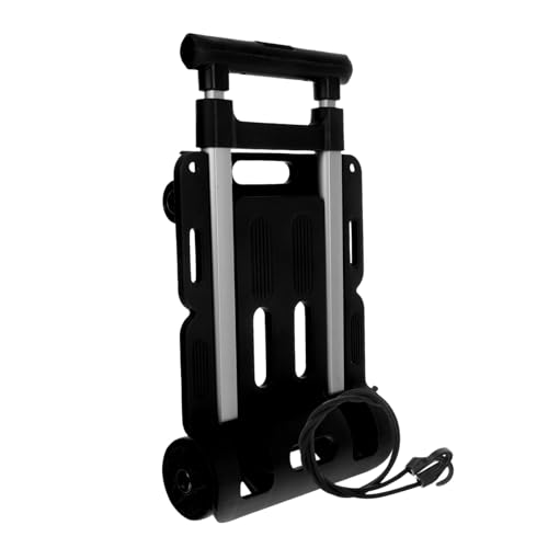 Carro de mano plegable con ruedas giratorias y marco resistente multiusos 2