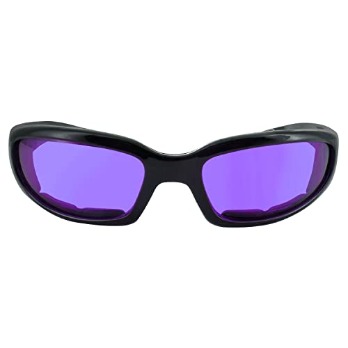 Global Vision Chicago Padded Riding Glasses (Black Frame/Purple Lens)2