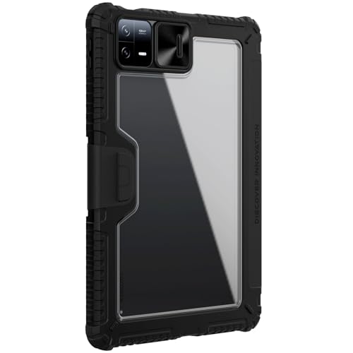 Image of Nillkin Case for Xiaomi Pad 6 / Xiaomi Pad 6 Pro (11.0 inch Inch) Bumper Pro Leather Camera Slider Camshield Protect Stand Smart Wake & Sleep Pencil Holder Black Color