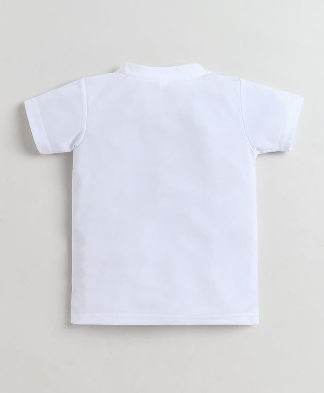 Image of The Magic Wand Kids Holi Festival Theme Printed T-Shirts, Girls Top, Boys Kurta Multicolored for Kids Baby Boys and Girls, Traditional Indian Wear Dress for Holi