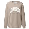 Sweat Jackets Women Graphic Print O-Neck Crew Neck Pullover Top Casual Long Sleeve Training Shirt Loose Blouse Grey Hoodie, khaki, XXL #1