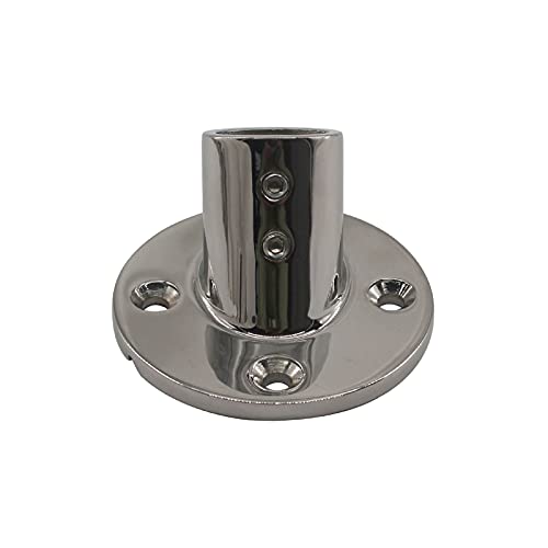 Zerniple Boat Railing Fittings Deck Hardware 316 Stainless Steel 60 Degree Tube Base Rod Flange Holder (pack of 2) - Image 2