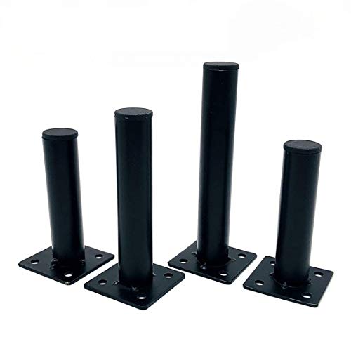 CFJJOAT Black Metal Furniture Legs 13cm, Load-Bearing 600kg, Distribution Mounting Screws and Non-Slip Feet, Modern Sofa Cabinet Legs