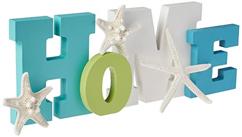 Wooden Beach & Home Word Signs with Trio of Loose Starfish - Tropical Beach Home Decor