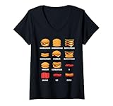 Womens Funny Hamburger Burger Meme Cheeseburger Humor Humorous V-Neck T-Shirt