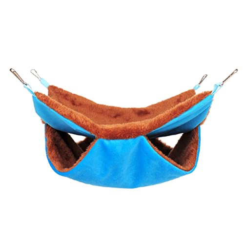 UKCOCO Nido de Planeador del azúcar Forrado Acogedor Capa Largo Guinea Lana Felpa Interior hamacas Colgantes Hammock Cama de rede Hamaca Colgante Ardilla Hamaca para Dormir Ardilla Blue