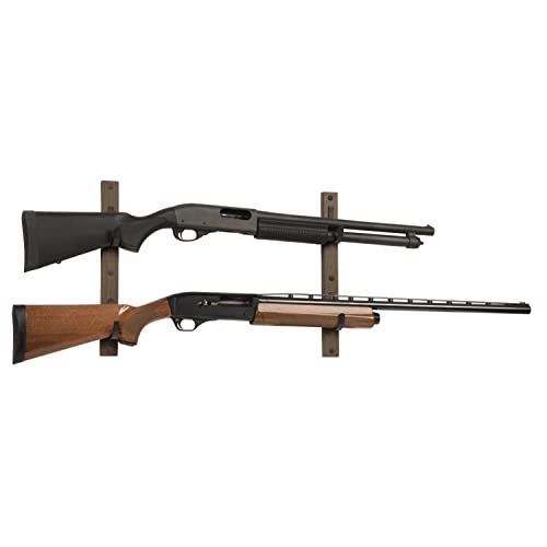 Allen Company Gun Collector Hardwood Gun Rack, Holds 2-Firearms, Brown/Black