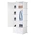 Alightup Armoire Penderie Portable 10 Cube, avec Tige Suspendue et Portes, pour Vêtements, Chaussures, Accessoires (Blanc)