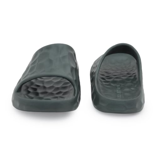 Image of Red Tape Dark Green Pool Sliders for Men