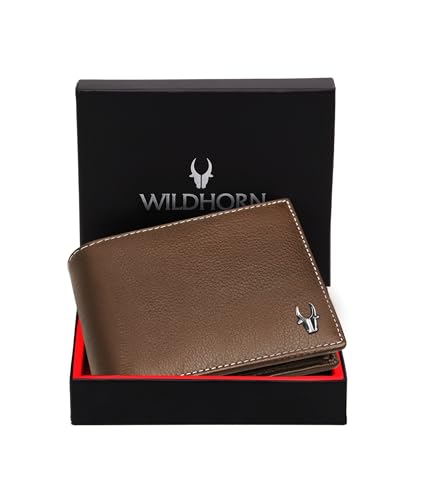 Image of WildHorn Genuine Leather Wallet for Men | Slim Bifold Wallet with RFID Blocking | Multiple Card Slots & Coin Pocket | Premium Leather Mens Wallet
