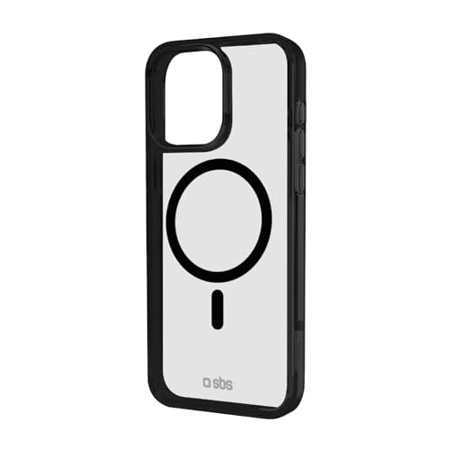 SBS Coque Mag Frame - Coque iPhone 16 Pro MagSafe pour iPhone 16 Pro - Souple et Durable, Anti-Choc Protection Anti-Rayures et Protection de la Caméra - Matériau TPU - Design Mince Transparent et Noir