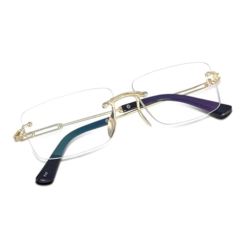 Image of ARICKS Rectangle Sunglasses for Women Men Vintage Rimless Square Sun Glasses