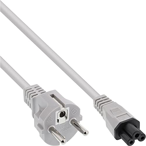 InLine® Mains Lead for Notebook (3 Pin Connection 1.8m) Grey.