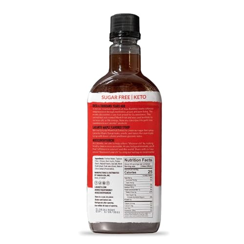 Lakanto Sugar Free Maple Syrup - Monk Fruit Sweetener, Keto Diet Friendly, Vegan, 1g Net Carbs, Pancakes, Waffles, Oatmeal, Coffee, Tea, Granola, Frosting, Marinade, Dressing (26 fl oz)