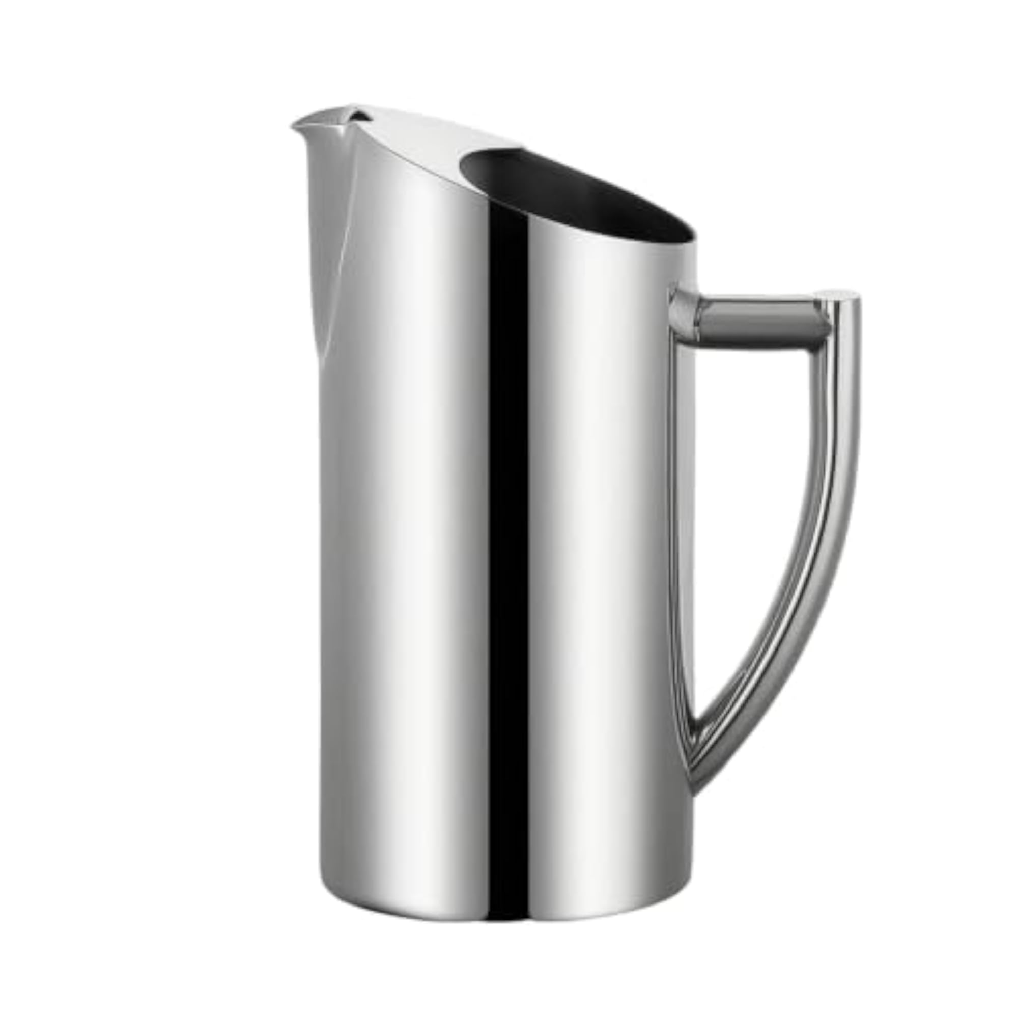 Mirrored Stainless Steel Pitcher with Handle, Tall Carafe