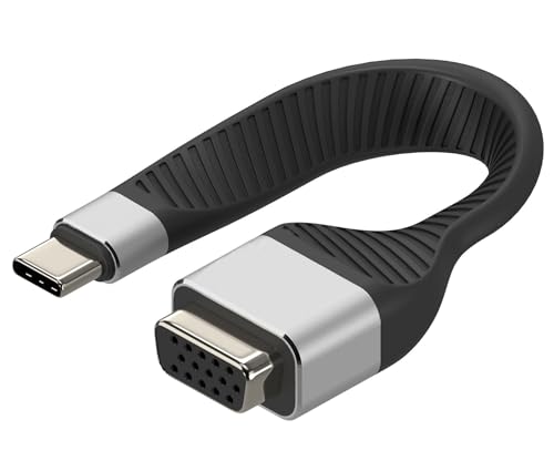 Techly 367959 Short Flat Cable USB-C™ Male to VGA Female FPC 12 cm Black
