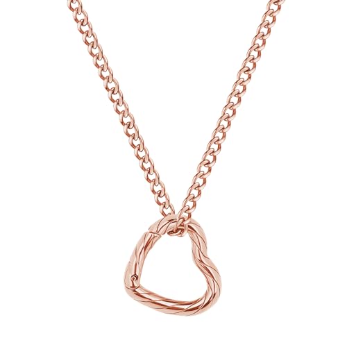 GAVU Stainless Steel Ring Holder Necklace for Women Womens Rosegold Ring Keeper Heart Necklace 20